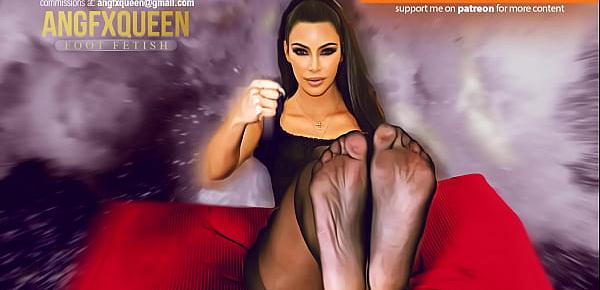  Kim Kardashian jerk off instruction feet fetish soles